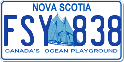 NS license plate FSY838