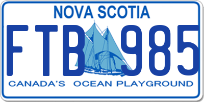 NS license plate FTB985