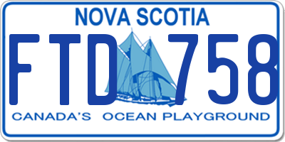 NS license plate FTD758