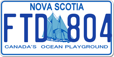 NS license plate FTD804