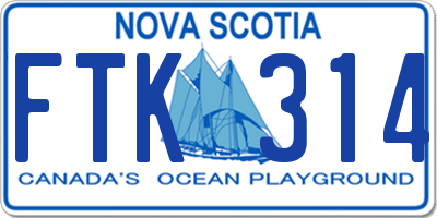 NS license plate FTK314