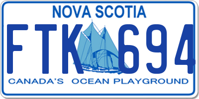 NS license plate FTK694