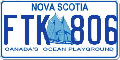 NS license plate FTK806
