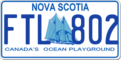 NS license plate FTL802
