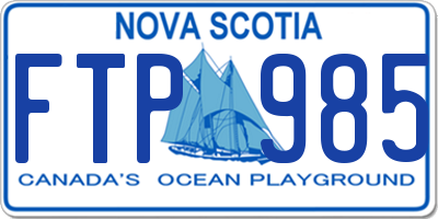 NS license plate FTP985
