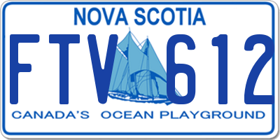 NS license plate FTV612