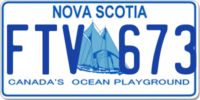 NS license plate FTV673