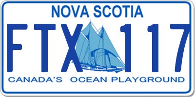NS license plate FTX117