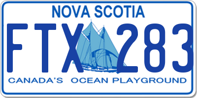 NS license plate FTX283