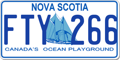 NS license plate FTY266