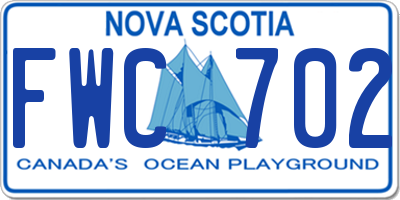 NS license plate FWC702