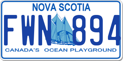 NS license plate FWN894