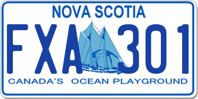 NS license plate FXA301