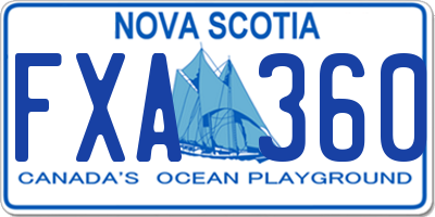 NS license plate FXA360