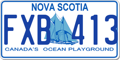 NS license plate FXB413