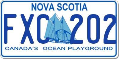 NS license plate FXC202