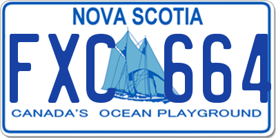 NS license plate FXC664