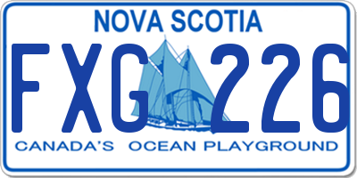 NS license plate FXG226