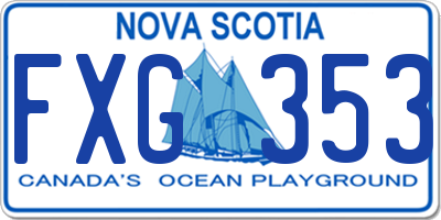 NS license plate FXG353