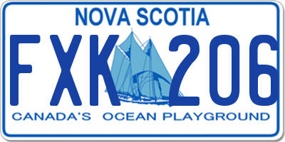 NS license plate FXK206