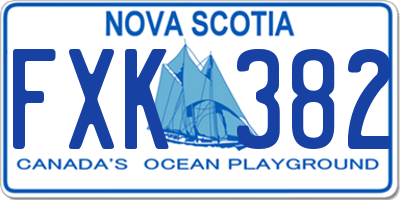 NS license plate FXK382