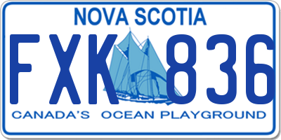 NS license plate FXK836