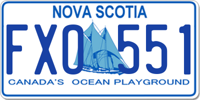 NS license plate FXO551