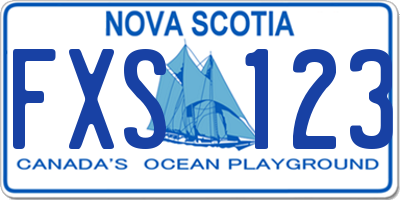 NS license plate FXS123