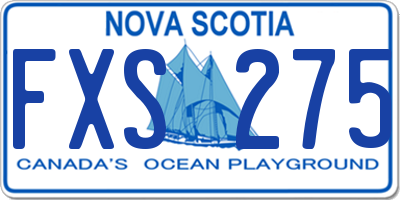 NS license plate FXS275