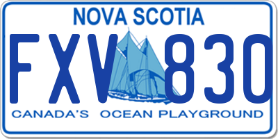 NS license plate FXV830
