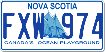 NS license plate FXW974
