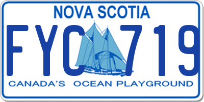 NS license plate FYC719
