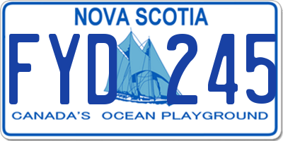 NS license plate FYD245