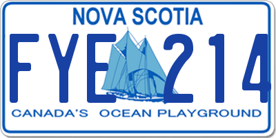 NS license plate FYE214