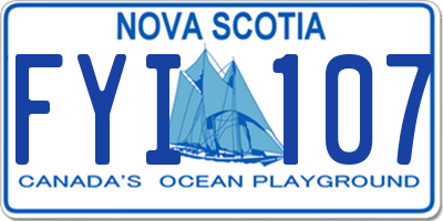 NS license plate FYI107