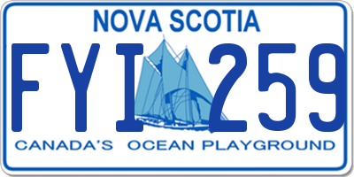 NS license plate FYI259