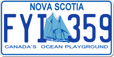 NS license plate FYI359