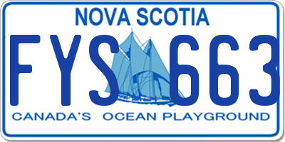 NS license plate FYS663