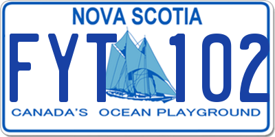 NS license plate FYT102