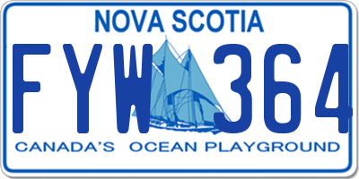 NS license plate FYW364