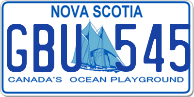 NS license plate GBU545