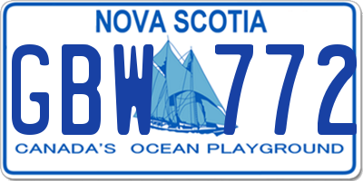 NS license plate GBW772