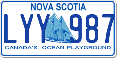 NS license plate LYY987
