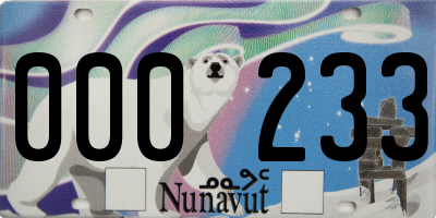 NU license plate 000233