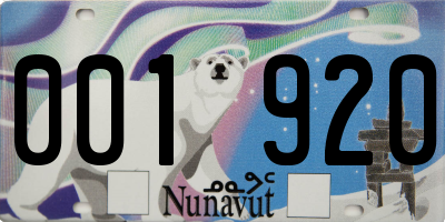 NU license plate 001920