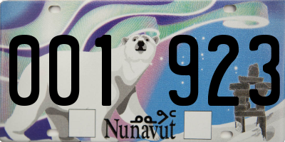 NU license plate 001923