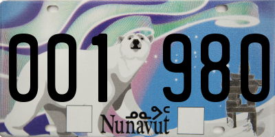 NU license plate 001980