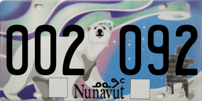 NU license plate 002092