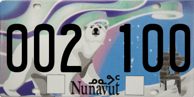 NU license plate 002100