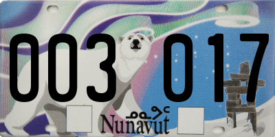 NU license plate 003017